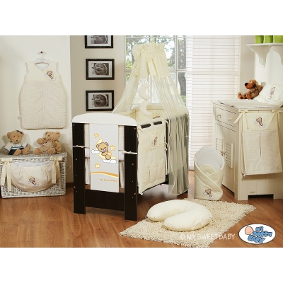 Babybettwäsche Set 5-tlg mit Moskitonetz (L60) - Gute Nacht creme
