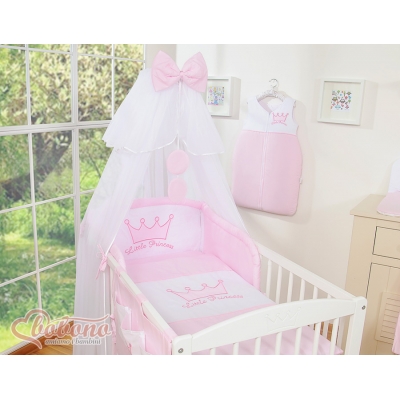 Babybettwäsche Set 5-tlg mit Moskitonetz - Little Prince/Princess rosa