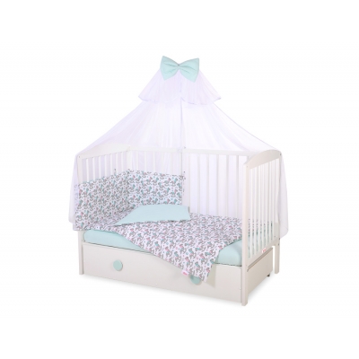 Babybettwäsche Set 5-tlg mit Moskitonetz - Schaukelpferde