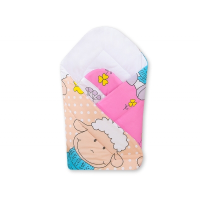 Babyhörnchen mit steife Einlage - Basic Schafe rosa-beige