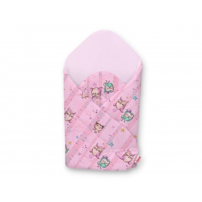 Babyhörnchen mit steifen Einlage - Eulen rosa-minze/rosa