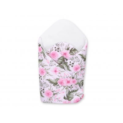 Babyhörnchen mit steifen Einlage - rosa Blüten/weiß
