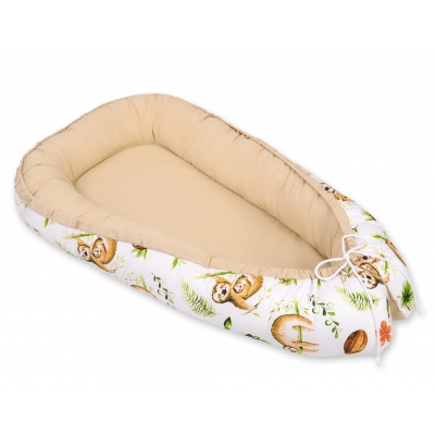 Babykokon - Faultiere beige/beige