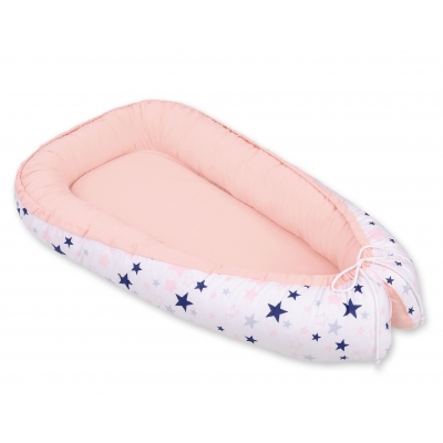 Babykokon - navy blue stars/puderrosa