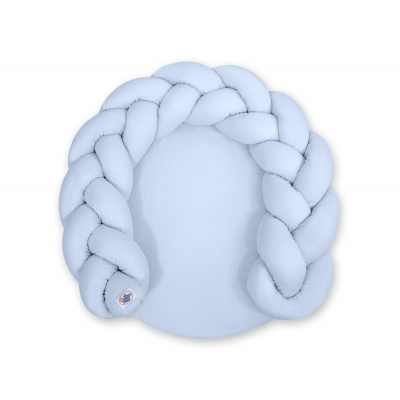 Babykokon / Spielmatte mit Zopfschlange 2 in1 - blau Geflochtene Bettumrandung
