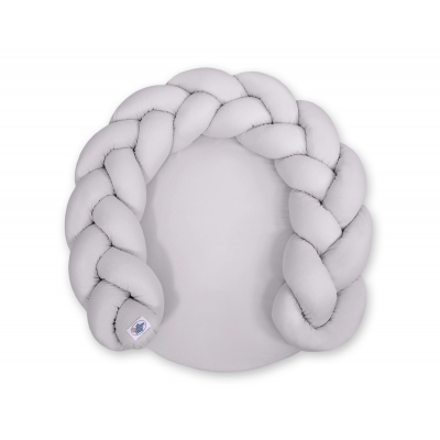 Babykokon / Spielmatte Zopfschlange 2 in1 - grau Geflochtene Bettschlange