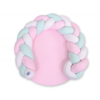 Zopfschlange Babykokon / Spielmatte 2 in1 - weiß-rosa-minze