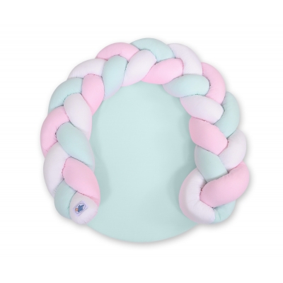 Babykokon / Spielmatte / Bettumrandung 2 in1 - weiß-rosa-minze