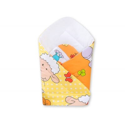 Babynest für Beistellbett mit steife Einlage - Basic Schafe orange-gelb