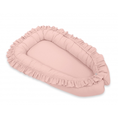 Babynest mit Rüsche - altrosa