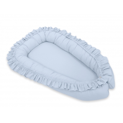 Babynest mit Rüsche - blau