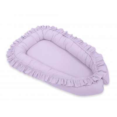 Babynest mit Rüsche - Lila