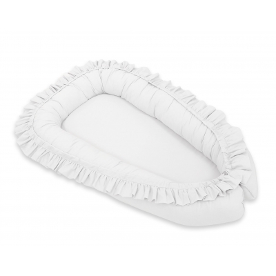 Babynest mit Rüsche - Weiß