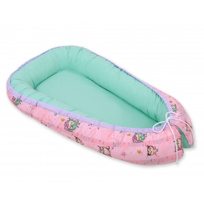 Babynestchen - Eulen rosa-minze/minze