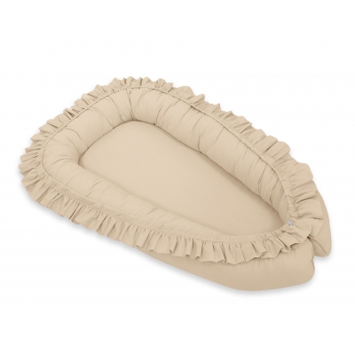 Babynestchen mit Rüsche - beige