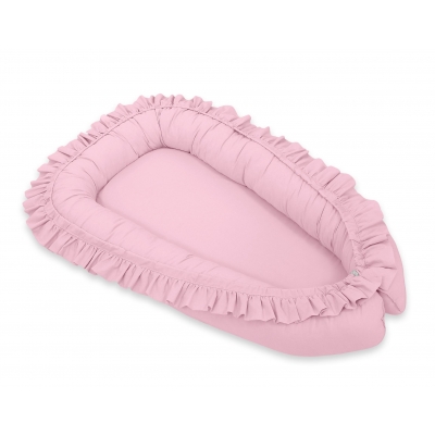Babynestchen mit Rüsche - rosa