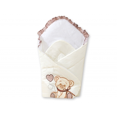Babynestchen mit Steife Einlage - Bär mit Schleife braun