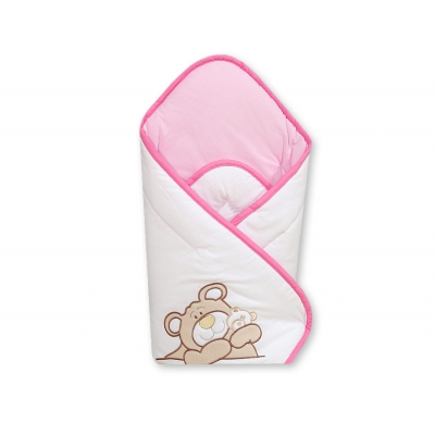 Babynestchen mit Steife Einlage - Teddy Bär Barnaba rosa