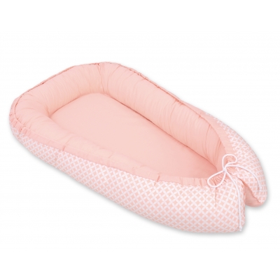 Babynestchen - Pfirsich-Blumenmuster/puderrosa