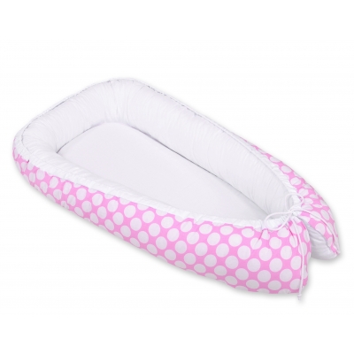 Babynestchen - Rosa-Punktemuster/weiß