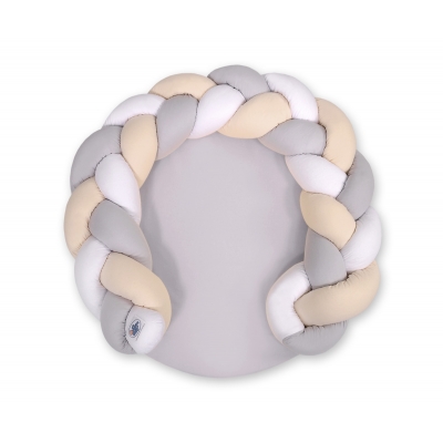 Babynestchen Zopfschlange  / Spielmatte 2 in1 - weiß-beige-grau