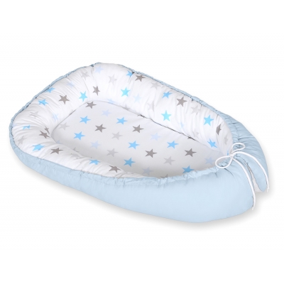 Babynestchen - Sternen grau-blau/blau