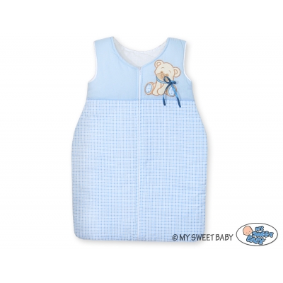 Babyschlafsack - Bär mit Schleife blau