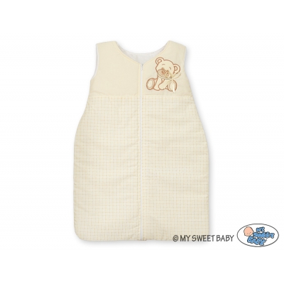 Babyschlafsack - Bär mit Schleife creme