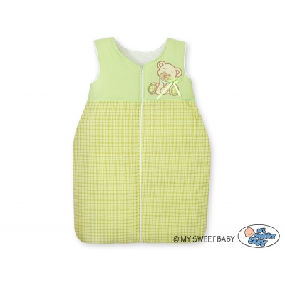 Babyschlafsack - Bär mit Schleife grün