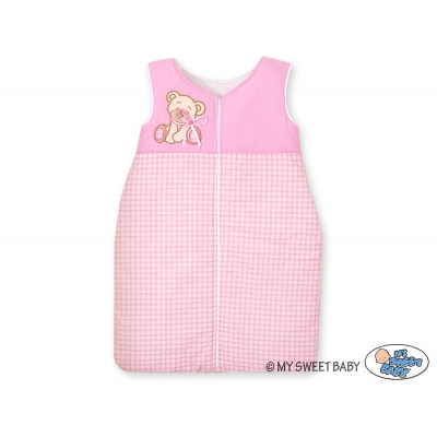 Babyschlafsack - Bär mit Schleife rosa
