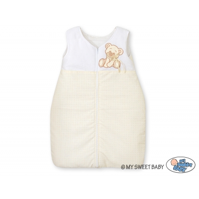 Babyschlafsack - Bär mit Schleife weiß