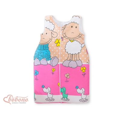 Babyschlafsack - Basic Schafe beige-rosa