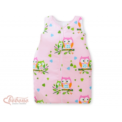 Babyschlafsack für Mädchen - Basic Eulen rosa