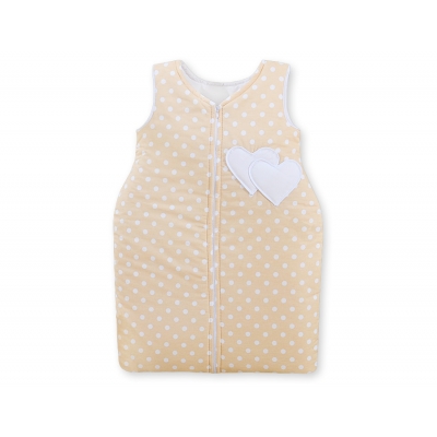 Babyschlafsack - Hängende Herzen Beige - Punktemuster