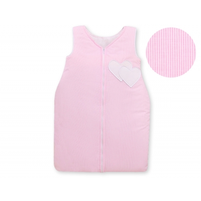 Babyschlafsack - Hängende Herzen rosa gestreift