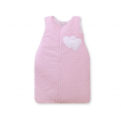 Babyschlafsack - Hängende Herzen rosa kariert