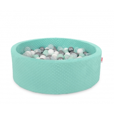 Bällebad 90 x 30 cm Minkystoff mit Bällen 300st - minze