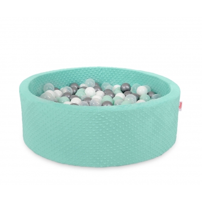 Bällebad 90 x 30 cm Minkystoff mit Bällen 400st - minze