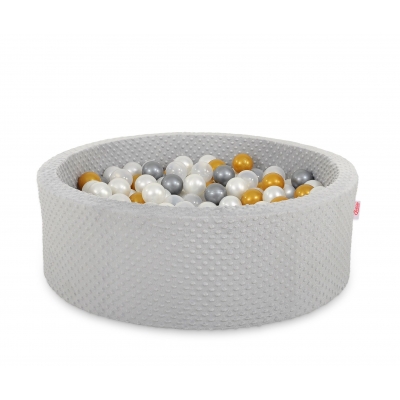 Bällebad aus Minkystoff Höhe 30 cm mit Bällen 200st- grau