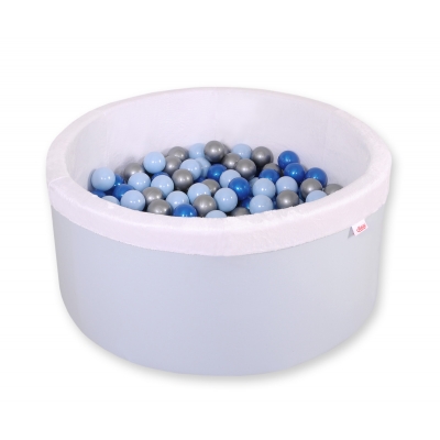 Bällebad aus Minkystoff mit Bällen 200st - blau
