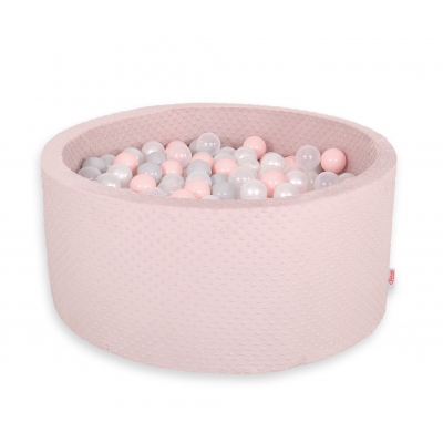 Bällebad aus Minkystoff mit Bällen 200st- blush