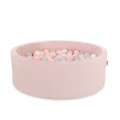 Bällebad für Baby Höhe 30 cm Minkystoff mit Bällen 200st- blush