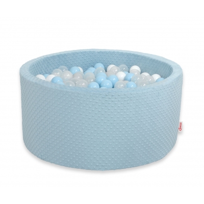 Bällebad für Babys 90 x 40 cm Minky mit Bällen 200st- misty blue