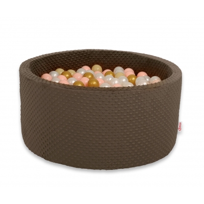 Bällebad für Babys 90 x 40 cm Minky mit Bällen 200st- Schokoladen