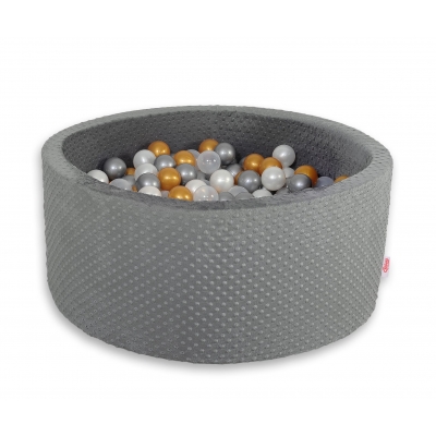Bällebad für Babys 90 x 40 cm Minky mit Bällen 300st - dunkelgrau