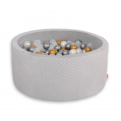 Bällebad für Babys 90 x 40 cm Minky mit Bällen 300st - grau