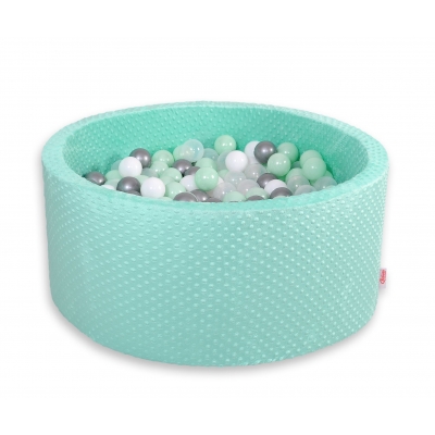 Bällebad für Babys 90 x 40 cm Minky mit Bällen 300st - minze