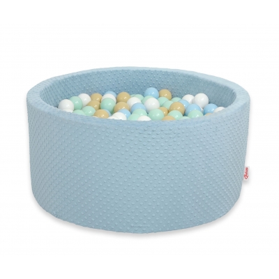 Bällebad für Babys 90 x 40 cm Minky mit Bällen 300st - misty blue