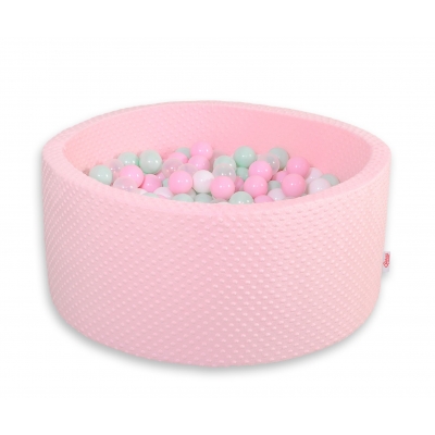 Bällebad für Babys 90 x 40 cm Minky mit Bällen 300st - rosa