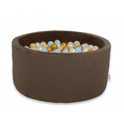 Bällebad für Babys 90 x 40 cm Minky mit Bällen 300st - schokoladen